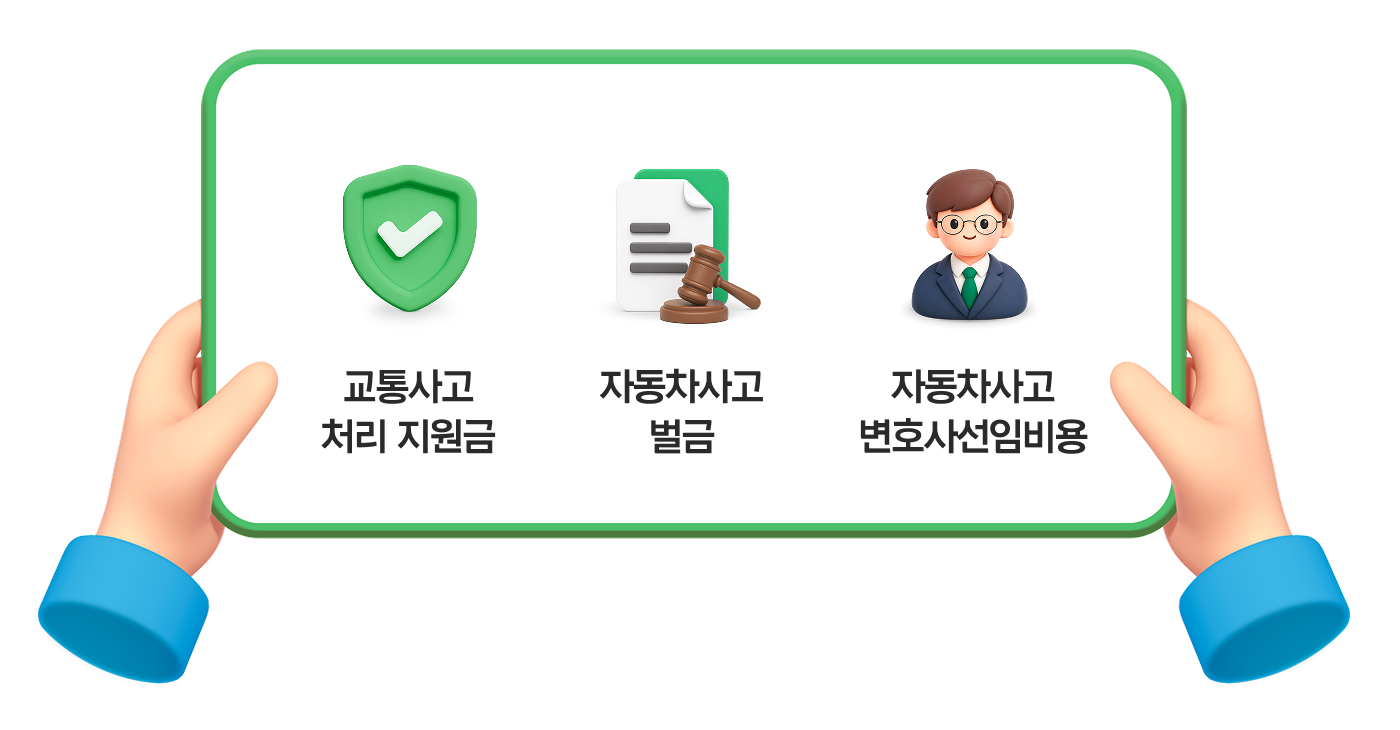 사고 후 운전자 비용 부담 대비 보장 안내: 교통사고 처리 지원금, 자동차사고 벌금, 자동차사고 변호사선임비용